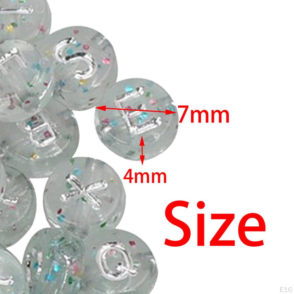 200 Pieces Acrylic Jewelry Beads 1.5 Mm Hole Loose Beads, Alphabetic Number Bead, for Key Chains