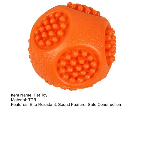 Pet Toy Convex Surface Sound Indoor Play Dog Relief Interactive Toy Bite-Resistant Molar Teeth Cleaning Rubber