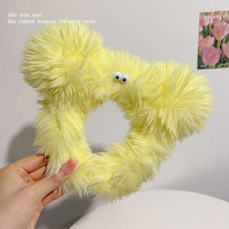Funny Plush Cartoon Headband Cute Girl Heart Ugly Cute Face Headband Grotesque Fried Hair Ugly Doll Fluffy Hair Accessories