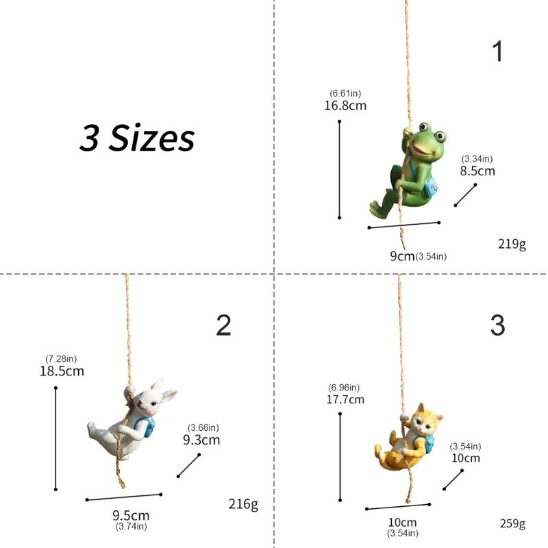 Outdoor Garden Climbing Animal Statues Hanging Animal Figurine with Hook Frogs/Rabbit Figurines for Wall Balconys Decors