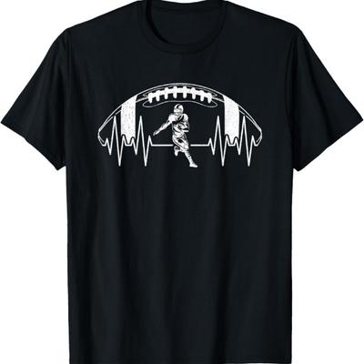 T-shirt Drôle Battement de Cœur Football Américain