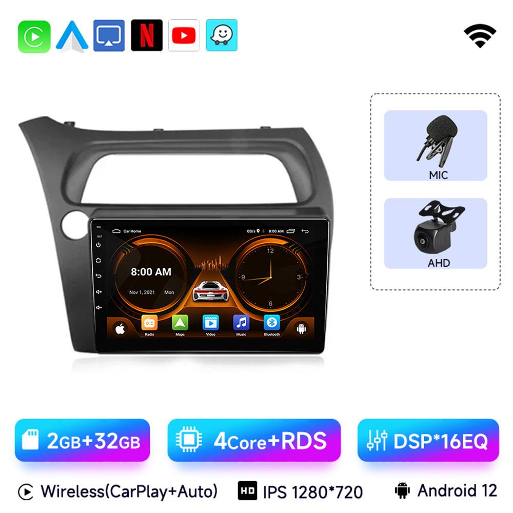 JIUYIN For Honda Civic Hatchback 2006-2011 Android 13 Car Radio Multimedia Video Navigation 2 Din Stereo DVD Head Unit  Carplay