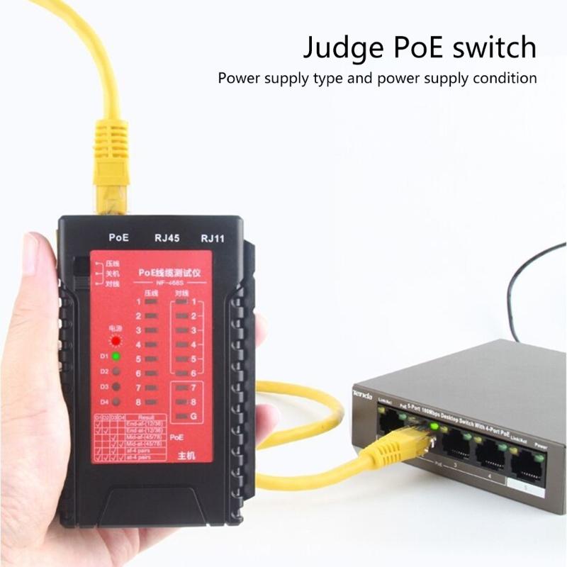 Ethernet Cable Tester with LED Indicators Multifunctional Internet Tool Easy to Use for RJ11 RJ12 RJ45 CAT5 CAT6 CAT7