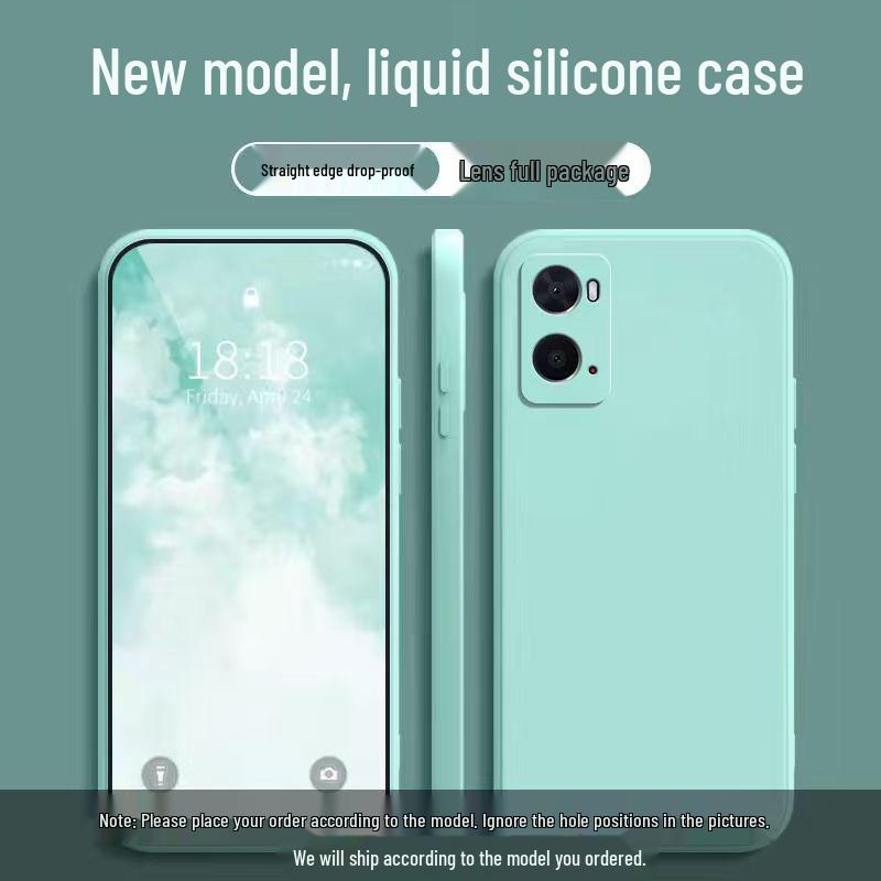 Oppo A36 Case: Simple Solid Color Liquid Full Coverage, Anti-Drop, Straight Edge, Soft Shell