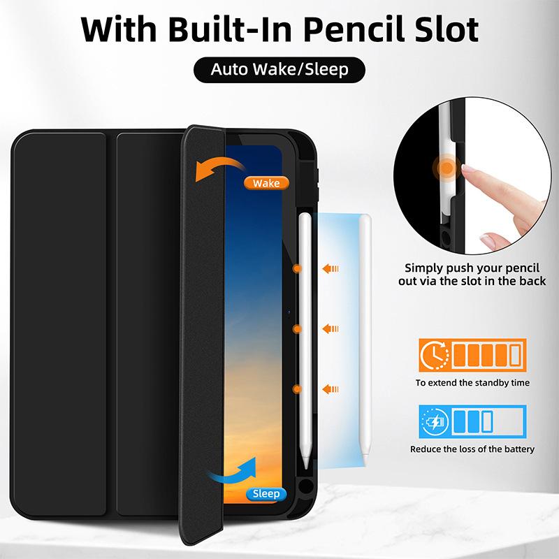 For iPad A16 11th 10th 9th 8th Air 4th 5th Generation 10.9 Inch Pencil Holder Case iPad Pro 11 12.9 13 Inch Tablet Funda Cover
