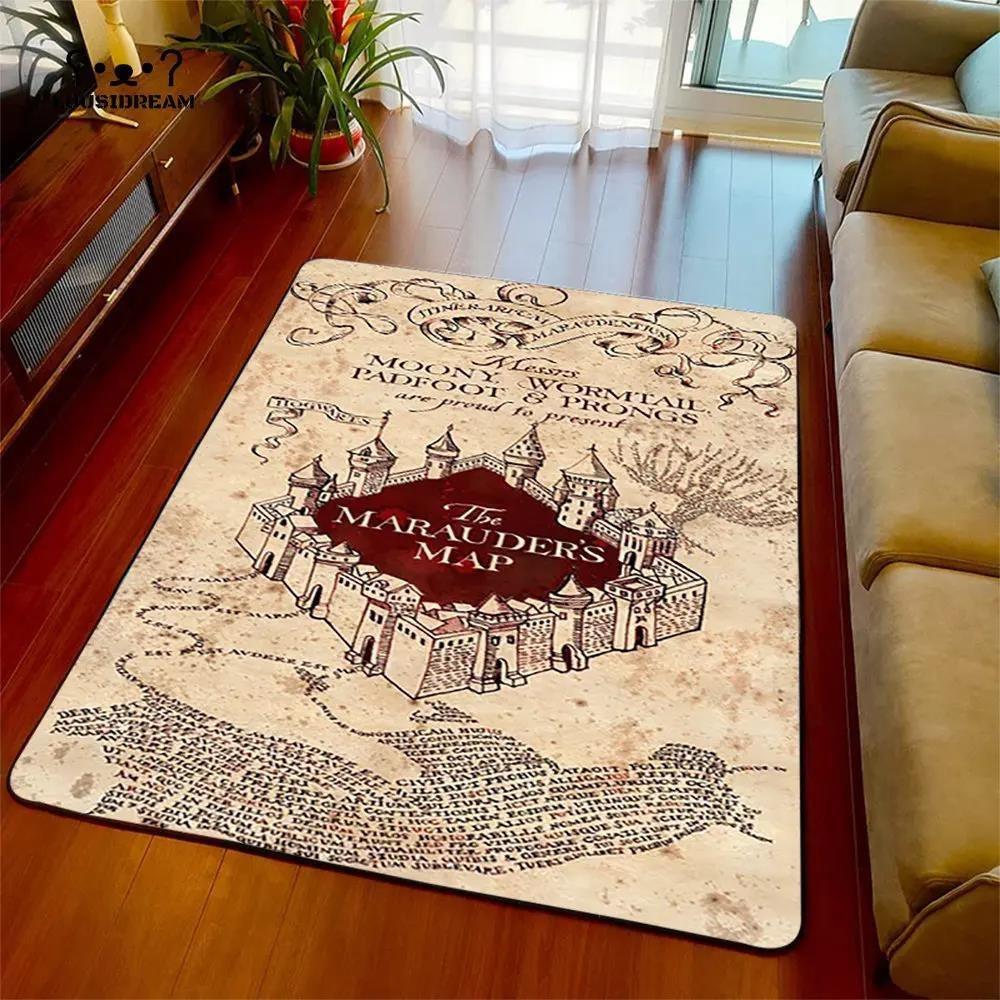 

3D Middle Earth Map Large Carpet Rug for Home Living Room Bedroom Sofa Doormat Decor Vintage Fantasy Floor Mat for Library Study 40x60cm