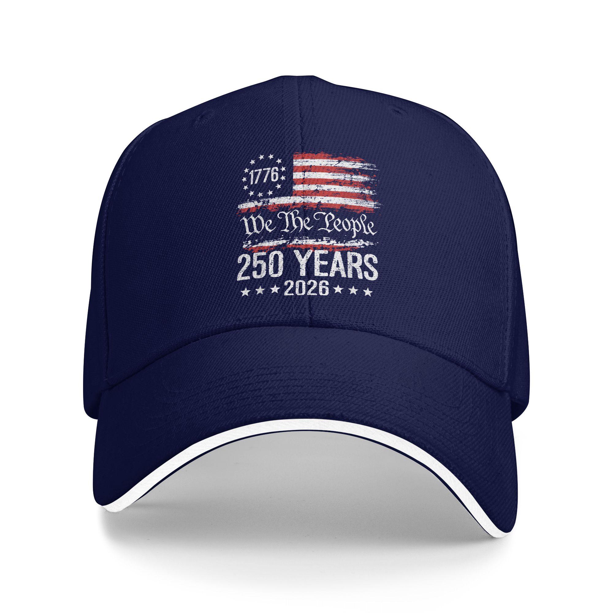 

Spring Casual Baseball Cap 250 Anniversary USA 250th American Flag Patriotic 250 Years Hip Hop Hats Men Fashion Baseball Caps As Picture темно-синього кольору