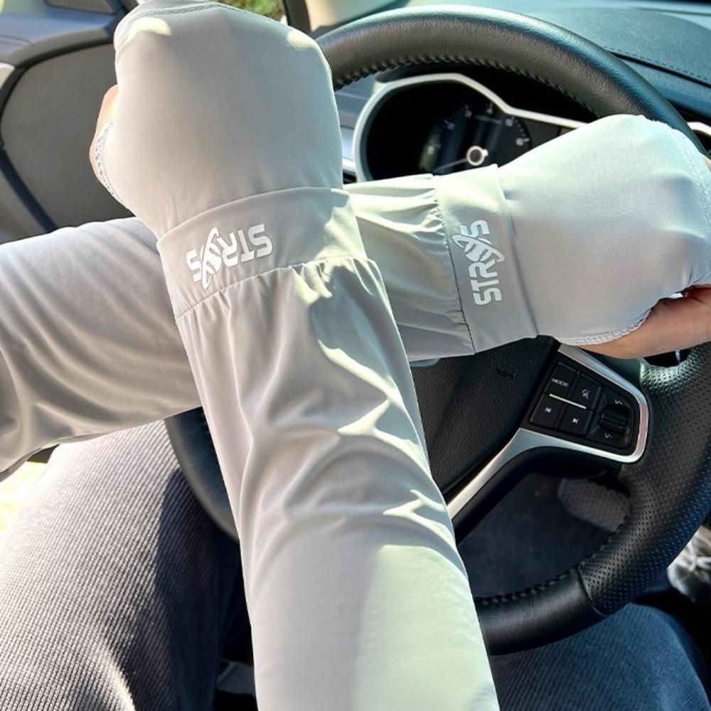 UV Insulation Sunscreen Arm Sleeve Loose Cycling Gloves Elastic Ice Silk Sleeves  Summer