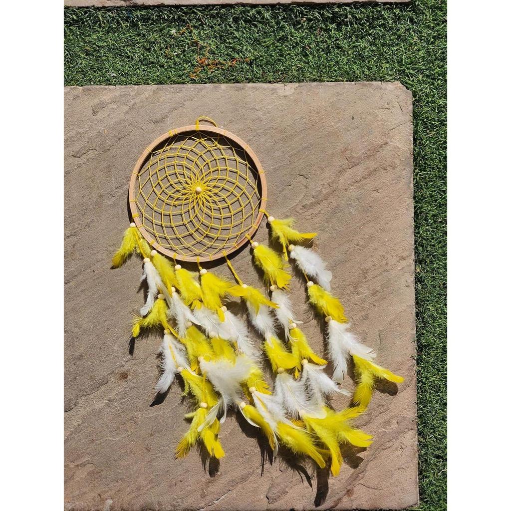 Wood Handcrafted Dream Catcher for Bedroom,Living Room,Home Decor with Light, Positive Energy Decorative Show Piece |Rustic Boho Wall Hanging