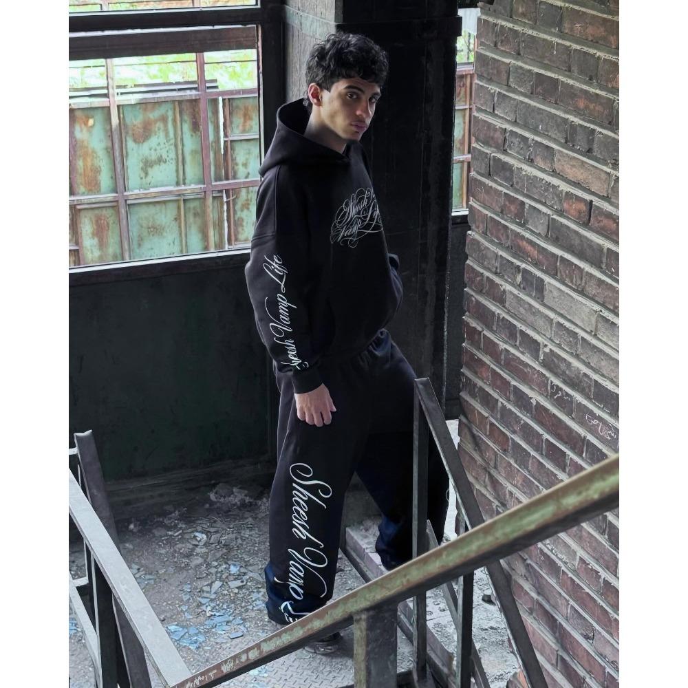 Y2k Pánská souprava Hip Hop Retro Tištěné Americké Sportovní Oblečení Módní Streetwear Harajuku Souprava Zimní Nové Ležérní Sportovní Oblečení