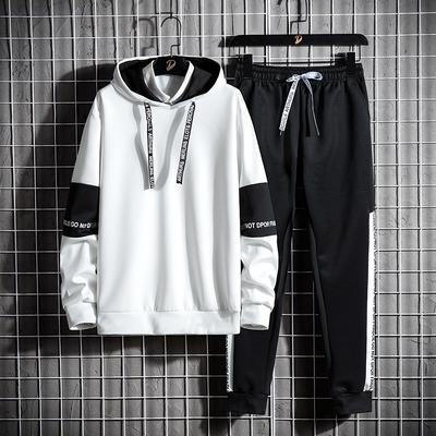 Casual Tracksuit Men Hooded Sweatshirt Outfit Spring Autumn Mens Sets Sportswear Male Hoodie+Pants 2PCS Jogging Sports Suit