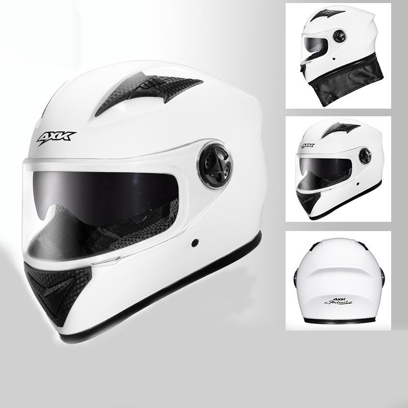 

Шлем электромобиля, мужской противотуманный утепленный зимний аккумуляторный автомобиль, корейский локомотив, полный шлем с полным покрытием One Size белый