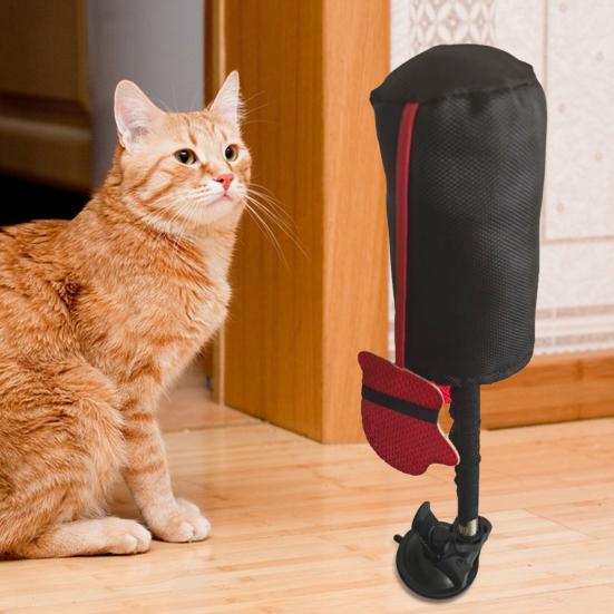 Jucărie Interactivă de Box pentru Pisici Sac de Box cu Clopoțel și Sunete Crinkle Jucărie cu Ventuză pentru Joc Stabil Stimulează Instinctele de Vânătoare