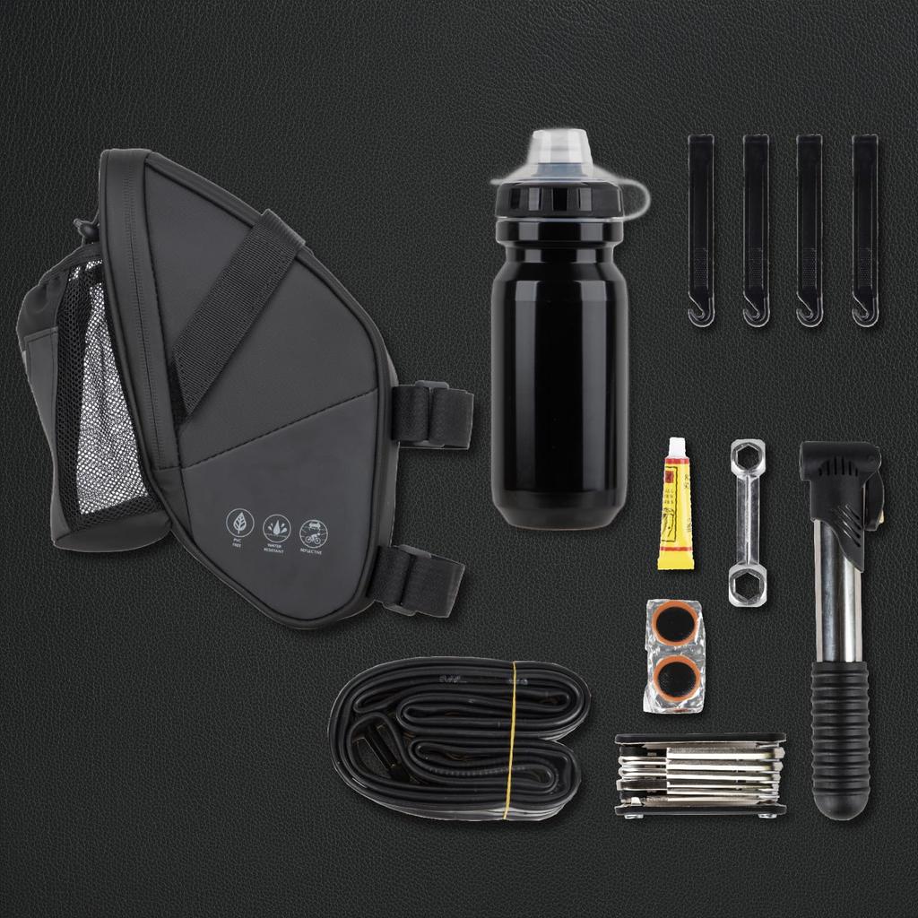 AKEIE Bicycle Saddle Bag with Velcro Large Water Water Drink Reflective and Taillight Easy Installation Strap, 1.5L Capacity, Resistant, Repellent,