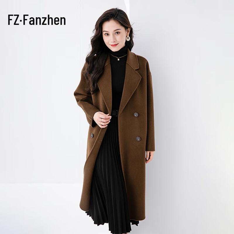 Fanzhen Women's 100% Wool Mid-Length Overcoat