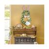 Easter Wreath for Front Door Bunny-Shaped with LED Wreath Wreath Hydrangea Easter Spring Easter Decoration Door Wreath Front Door Wall Window Home Dec