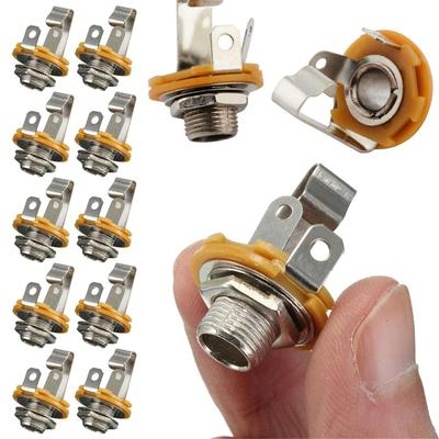 Bass Electric Guitar 1/4" Mono Input Jack Plug 6.35 Female Base Amplifier Socket Pickup Adapter