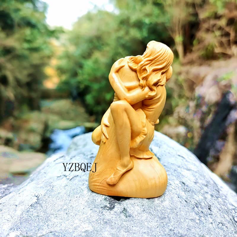 beautiful wood boxwood wood feng room living Asian miscellaneous gift Woman, girl, carving, sculpture, carving, ornament, interior, shui, decoration,