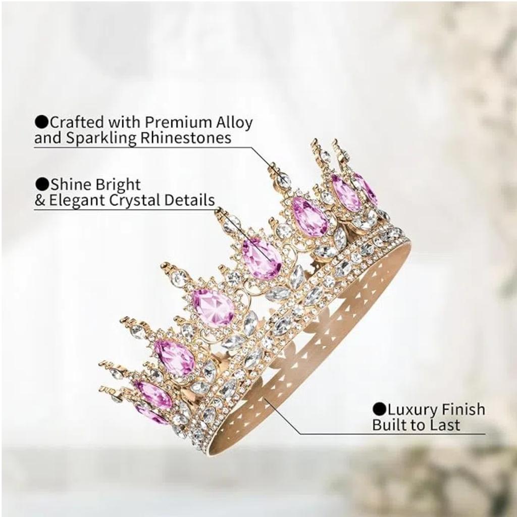 Queen Crown Rhinestone Wedding Crowns and Tiaras for Princess Party Hair Accessories Crown Cake Decorations