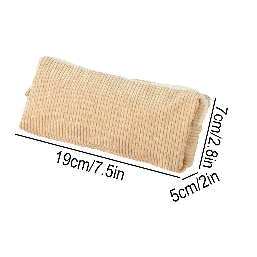 New retro corduroy solid color pencil case artistic minimalist stationery bag high school student storage bag birthday gift bag