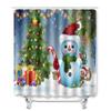 Christmas Waterproof Shower Curtain Four-Piece Floor Mat Combination Bathroom Water-Absorbing Non-Slip Carpet Door Mat Foot Mat