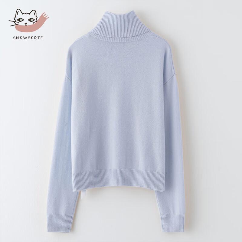 Women's Cashmere Blend High-Neck Loose Fit Sweater