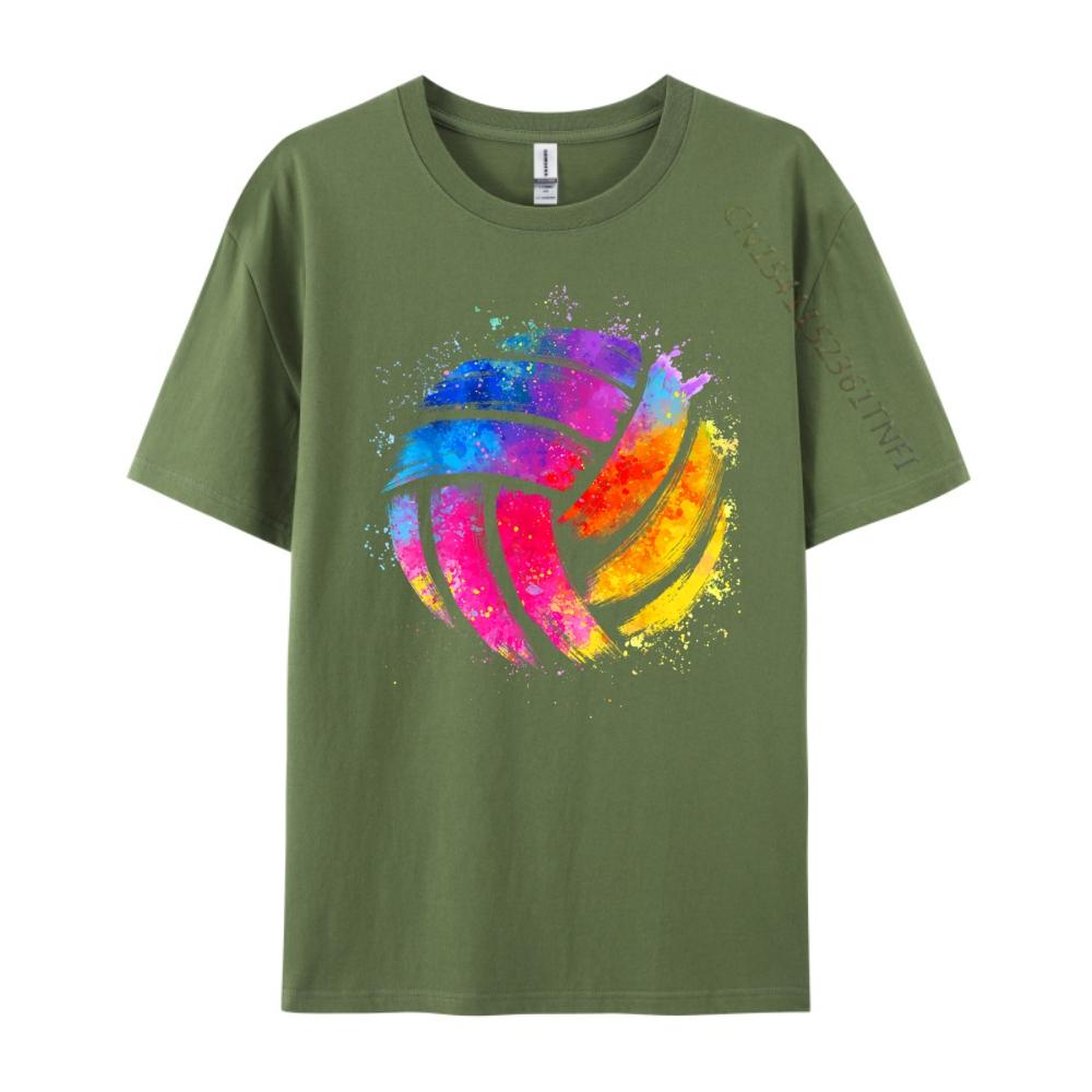 Volleyball Art Boy Girl Volleyball Lover Funny Shirt Mens Clothing 2024 Graphic Tshirt Fathers Day
