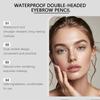 Brown double-ended eyebrow pencil with a natural, three-dimensional look.