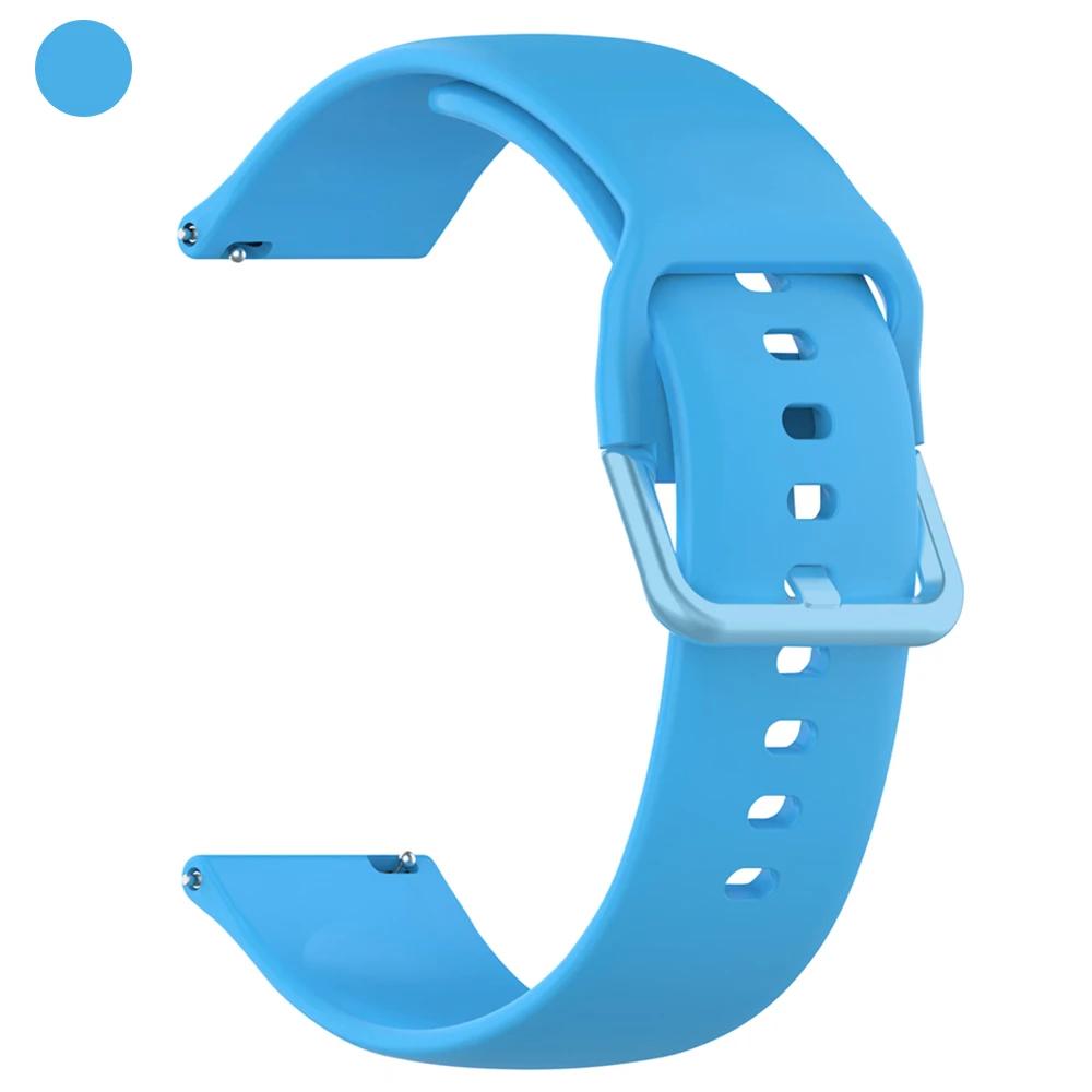 

20/22mm Silicone Band For Samsung Gear S3 Classic Galaxy Watch3 45mm 7 6 5 4 40/44mm Bracelet For AMAZFIT BALANCE 2 Sports Strap 1PCS 20mm небесно-голубой