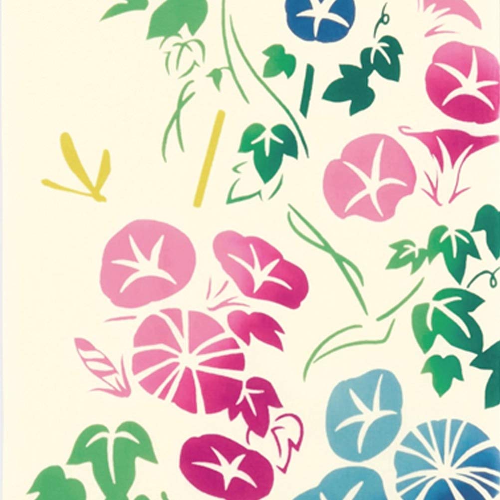 Miyamoto Kenema Made in Japan Tenugui Hand 35 x Summer Flower Morning Glory Cat 50154 Miyamoto-Towel Chū-sen (Tenugui Towel), 90cm, Garden, Design,