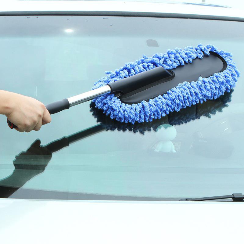 Retractable Car Wax Fiber Brush with Long Handle