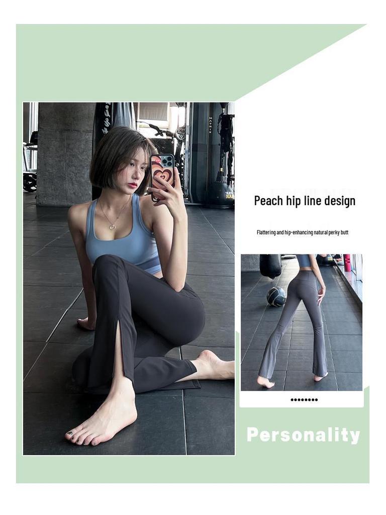 High-Waisted Hip-Lifting Flared Yoga Pants for Running & Training
