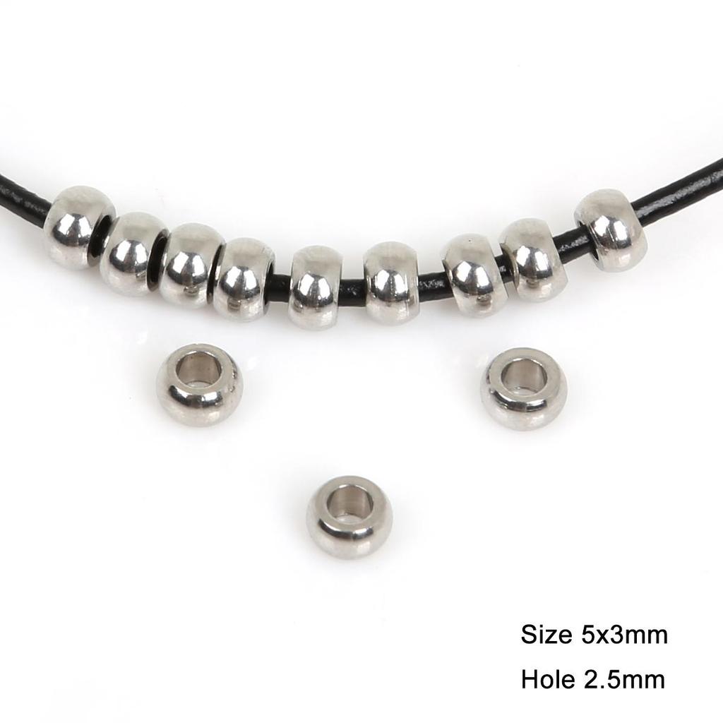 10/20 Stück Edelstahl Flache Runde Distanzperlen für DIY Schmuckherstellung Zubehör