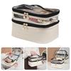 Portable Beauty Storage Case Elegant Make Up Organizers with Double Layer Convenience for Students and Travellers