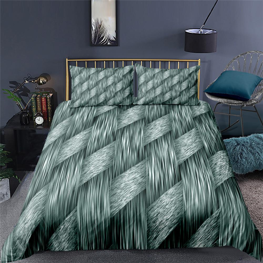 Colorful Weave Bedding Set Rainbow Psychedelic King Queen Double Duvet Cover 3D Geometric Comforter Cover Microfiber Quilt Cover