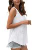 European & American Women's Summer Crew Neck Eyelet Sleeveless Tank Top T-Shirt