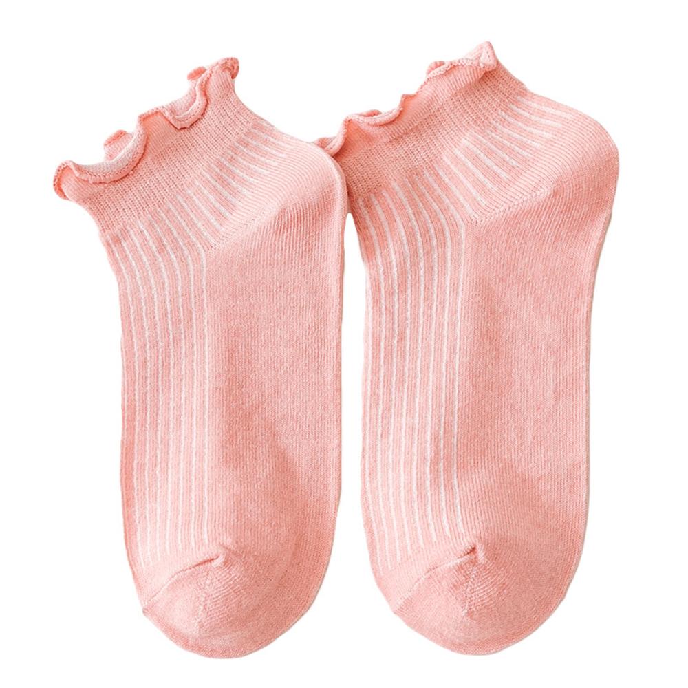 8 Pairs Women Colorful Short Socks Fashionable Versatile The Pleated Details Are Casual Soft Comfortable Breathable Socks