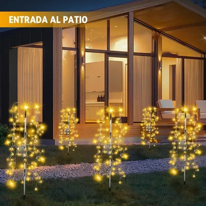 Luce per fuochi d'artificio solare, luci per fuochi d'artificio a LED, impermeabili, per esterni, decorazione da giardino, prato, luci per feste