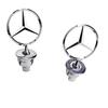 AAVQ1 44mm 3D Metal Blue Chrome Star Bonnet Hood Logo Emblem For Mercedes Benz AMG W204 W205 W203 W211 W212 W213 W201 W210 W124