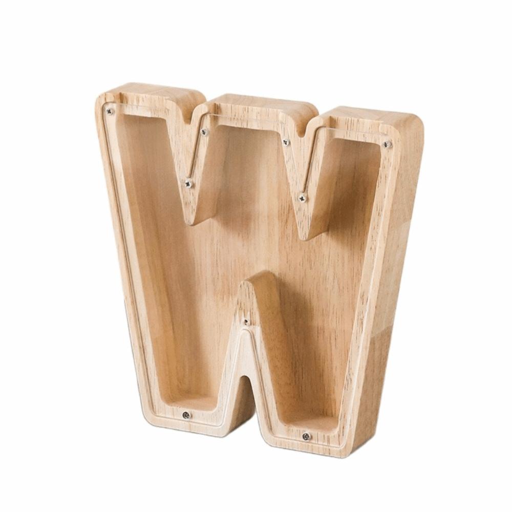 Clear Acrylic Wooden Letter Piggy Bank 26 Letter Children's Toy Storage Box Coin Storage Case Gift