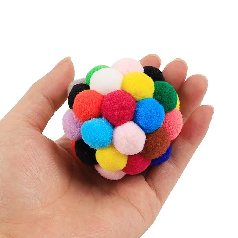 Plush Ball Squeak Toy for Large Dogs Colorful Chew Resistant Fun Pet Accessories Labrador Retriever Plaything