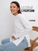 Cotton Sweatshirt Base Shirt  Long Sleeve Bottom Slit Base Shirt