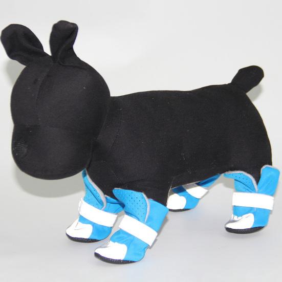 4Pcs Reflective Dog Puppy Shoes Pomeranian Teddy Bichon Soft-soled Pet Boots
