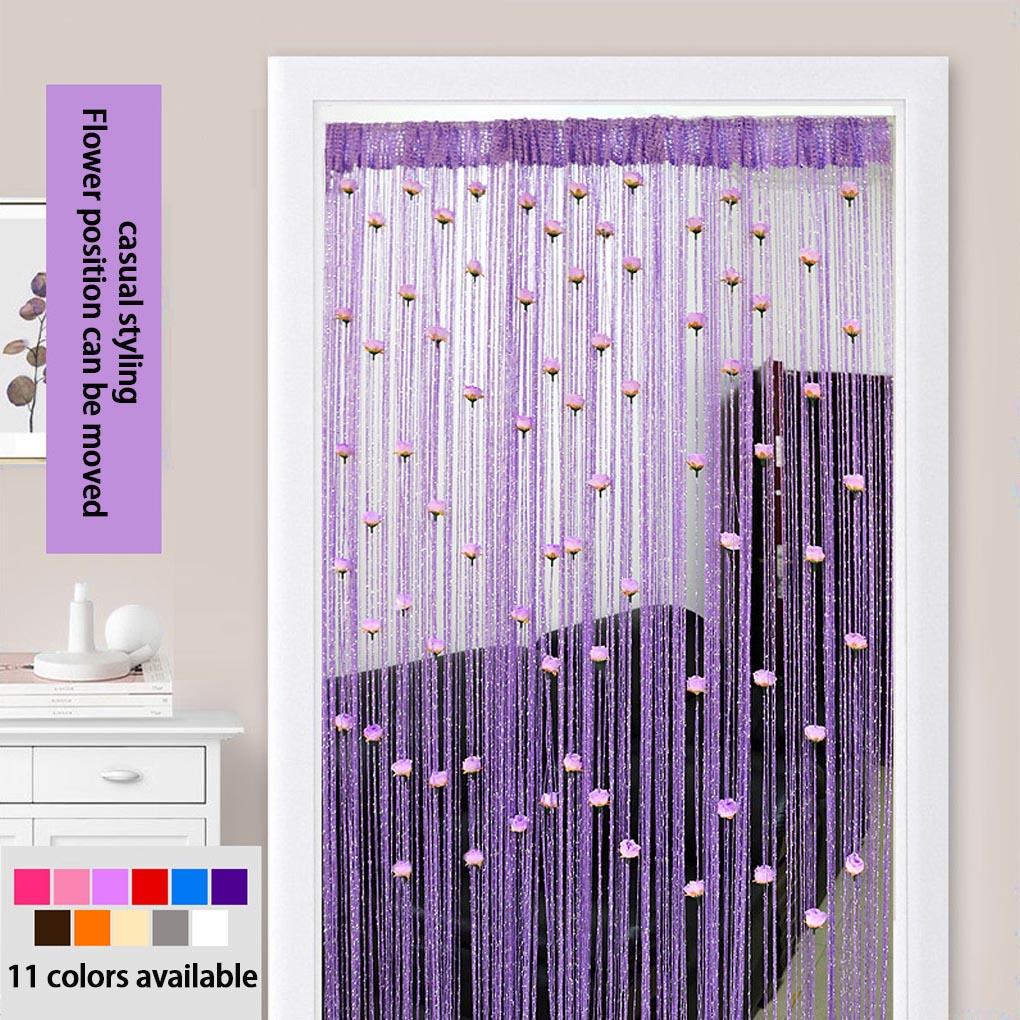 Rose Thread Curtains Fashionable And Elegant Floral Door Curtains For Room Suitable For Room. Each