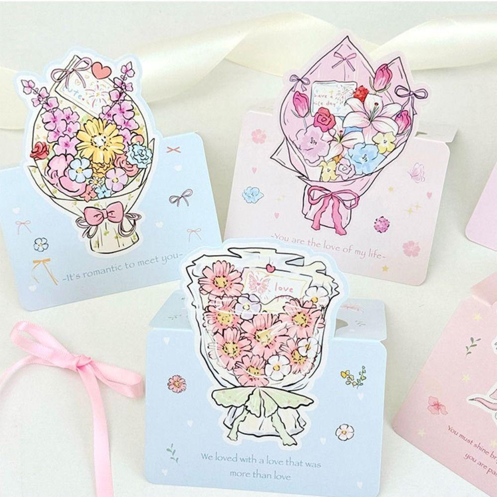 Romantic 3D Greeting Card Rose Pop Up Love Blessing Card with Envelope Valentine's Day Card Wife Girlfriend Gift