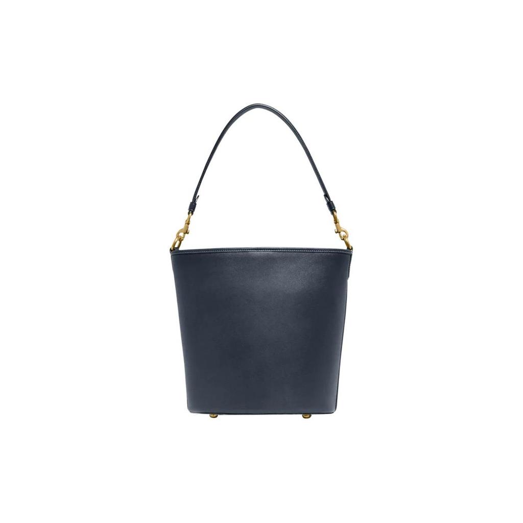 Coach Dakotah 34 Snap Closure Glove Tanned Leather Bucket Bag Women bags Black Blue CH726-B4DE