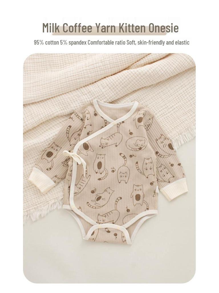 Four Seasons Newborn Baby Romper with Belly Protection: Spring-Autumn Long Sleeve Bodysuit
