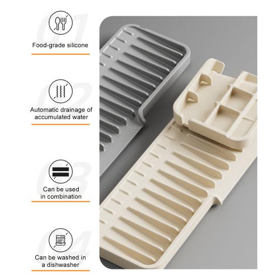 Faucet Drain Pad Water Absorption Drainage Mat Sink Countertop Narrow Edge Design Faucet Splash Guard Kitchen Bathroom Accessory