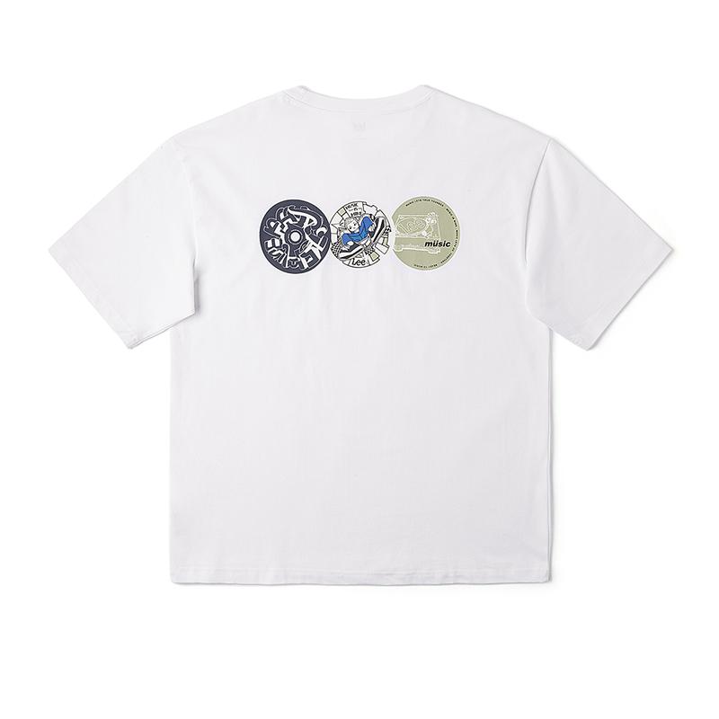 FW24 Early Autumn Comfortable Round Neck Printed Short Sleeve T-Shirt Men Tops White LMT007801203401K14000