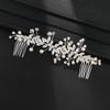 Wedding Pearl Leaf Crystal Hair Comb Hairpin Headband Tiara for Women Bride Queen Party Wedding Bridal Hair Accessories Jewelry